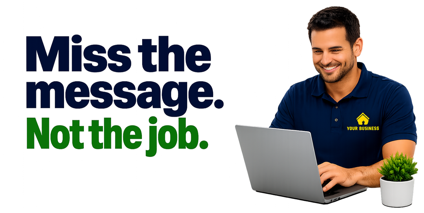 Stop losing jobs to missed calls. Our Trade Enquiry Automation System captures and qualifies enquiries 24/7 from your website, Facebook and Instagram. Miss the message Not the job chatbot